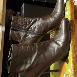 Dark brown leather boots